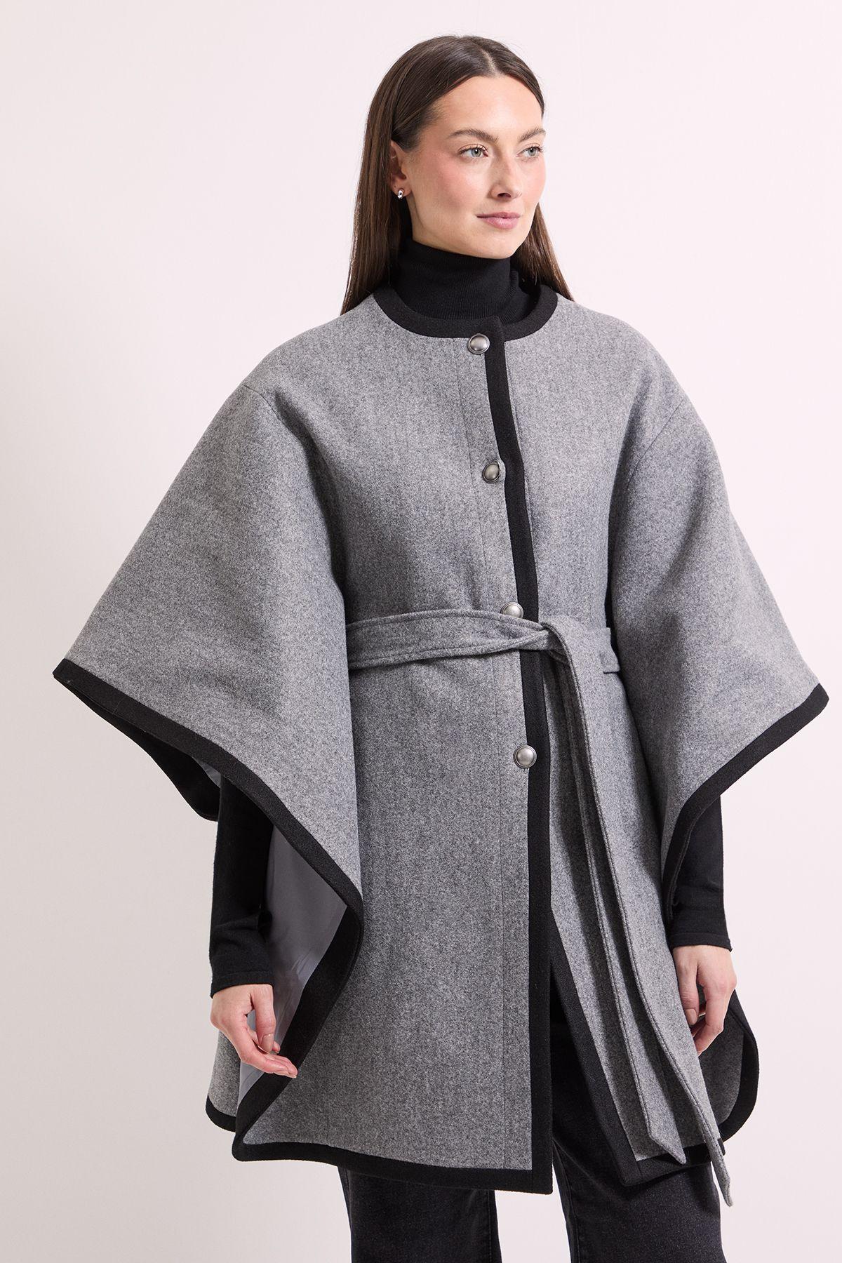 Principles by Wallis Contrast Cape Coat by WALLIS