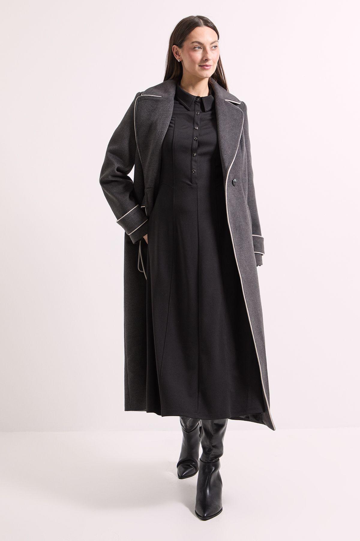 Principles by Wallis Contrast Piping Coat by WALLIS