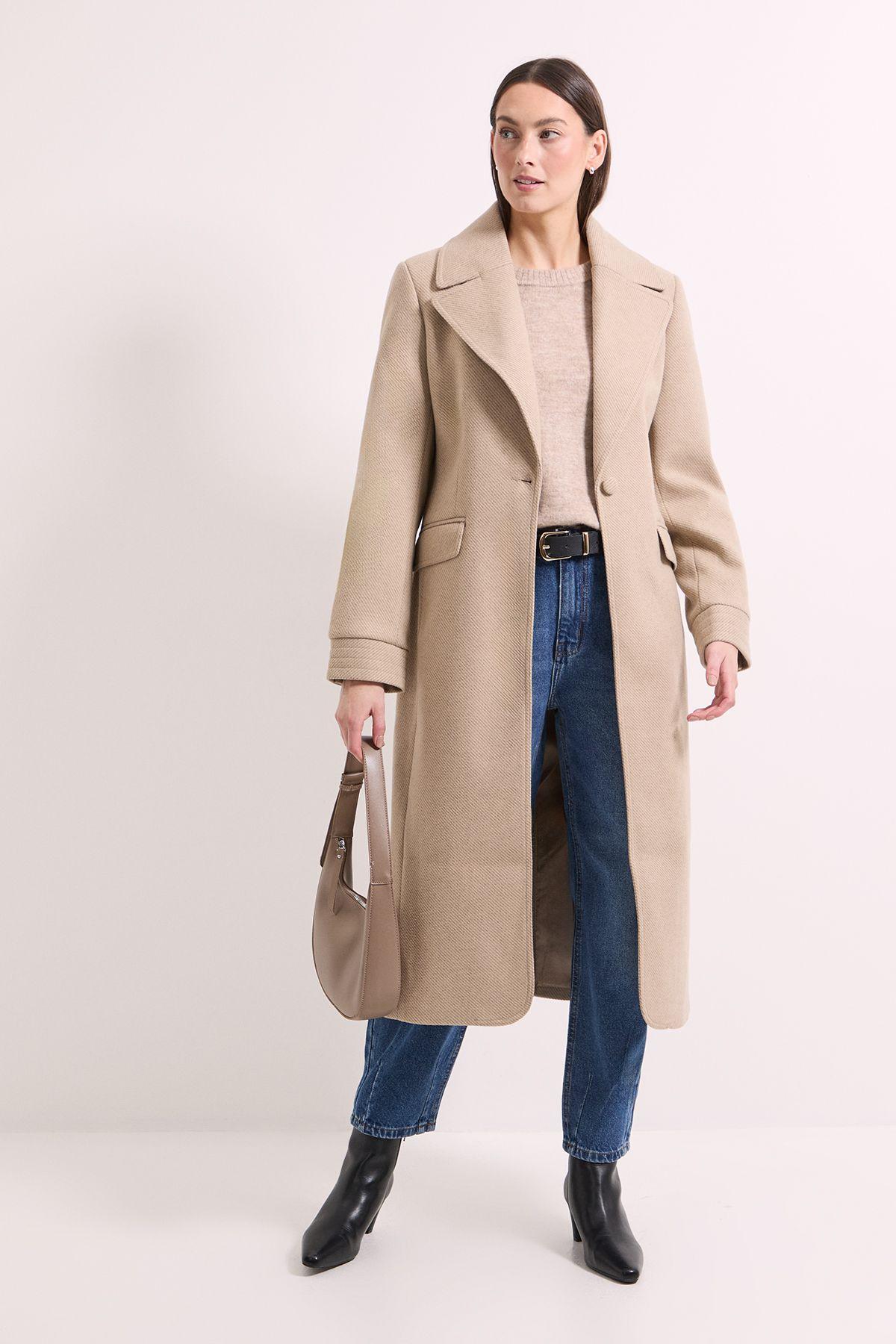 Principles by Wallis Single Button Twill Coat by WALLIS