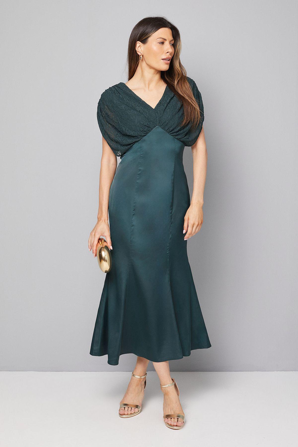 Satin Panel Skirt Midi Dress by WALLIS