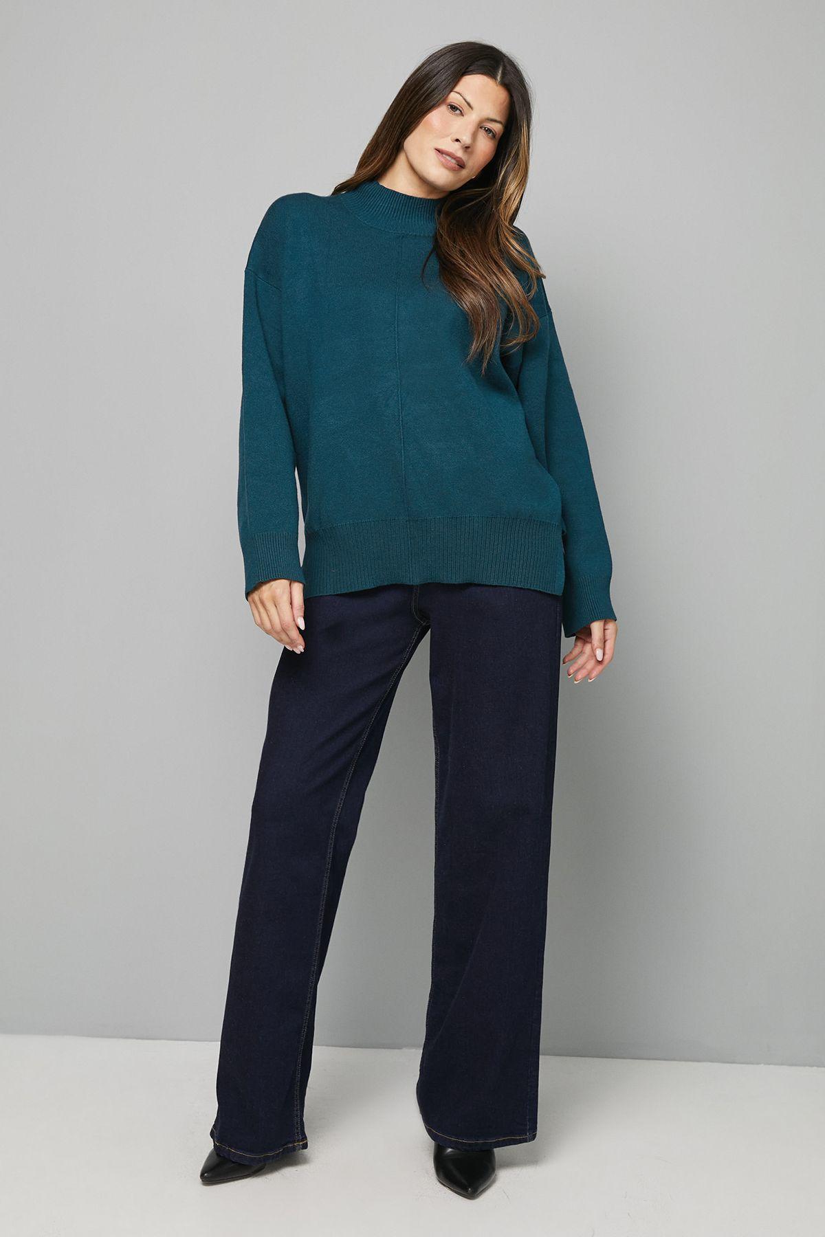 Seam Detail Funnel Neck Jumper by WALLIS