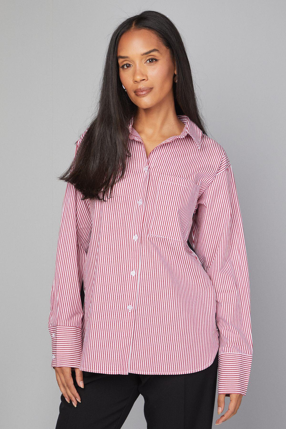 Stripe Pocket Side Tape Shirt by WALLIS