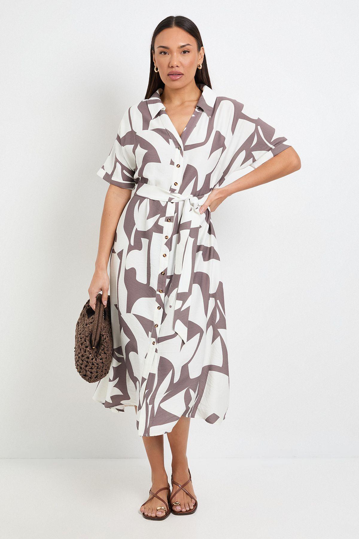 Summer Abstract Collared Shirt Dress by WALLIS