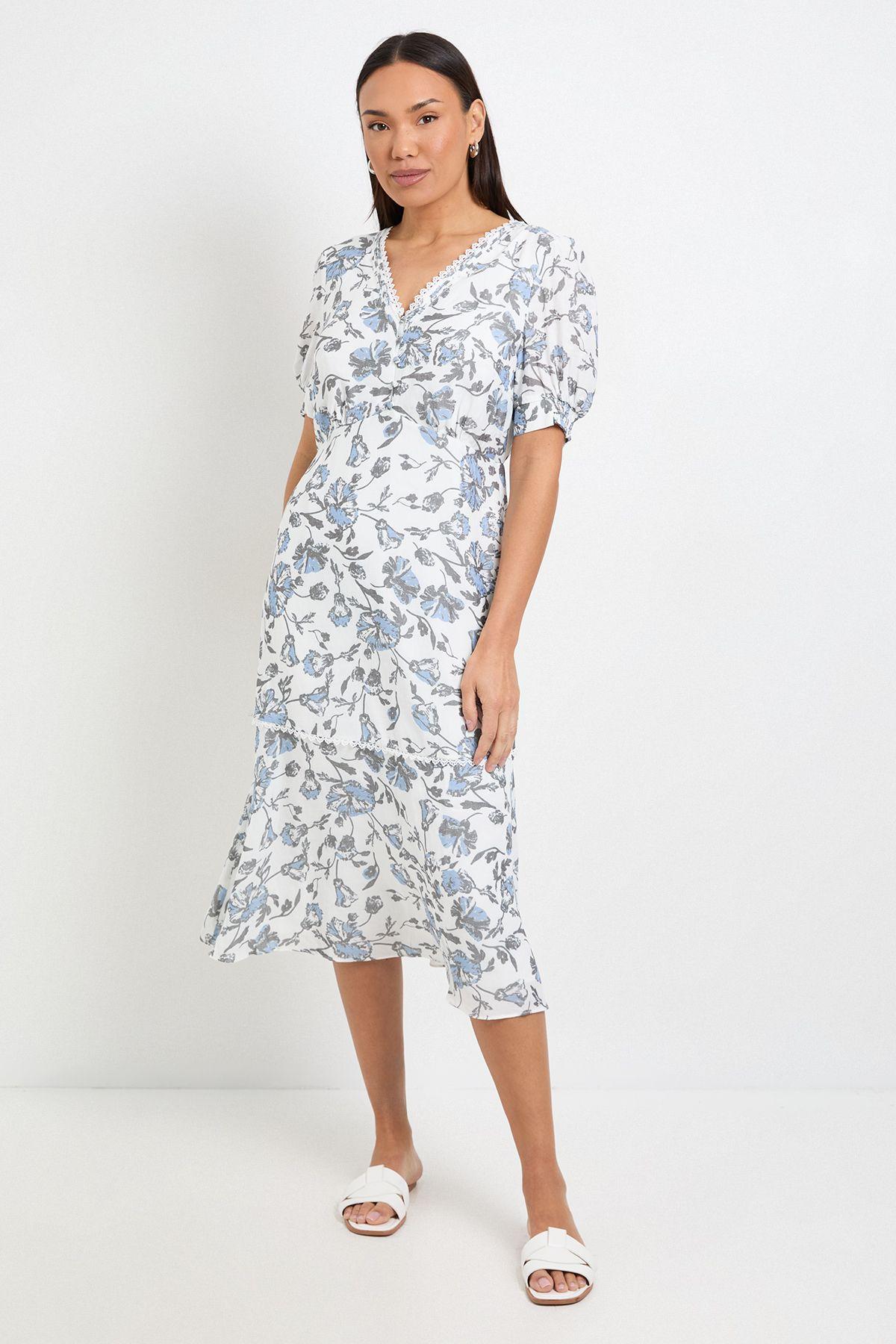 Summer Floral Button Tea Dress by WALLIS