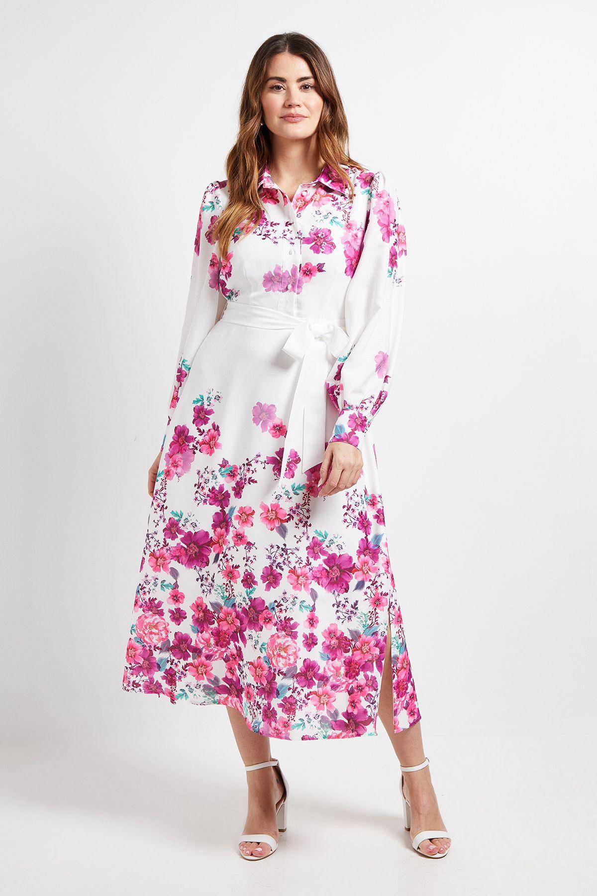 Summer Floral Midi Tea Dress by WALLIS