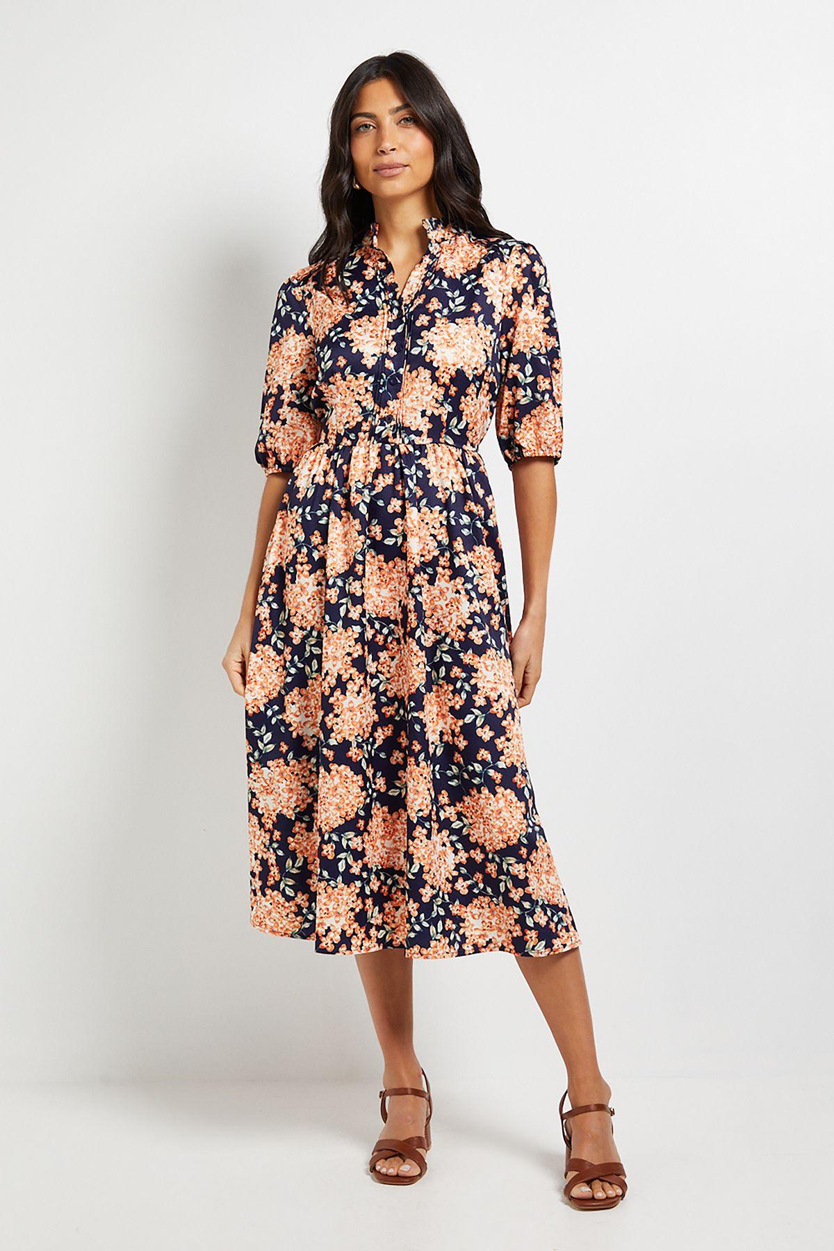 Summer Floral Midi Tea Dress by WALLIS