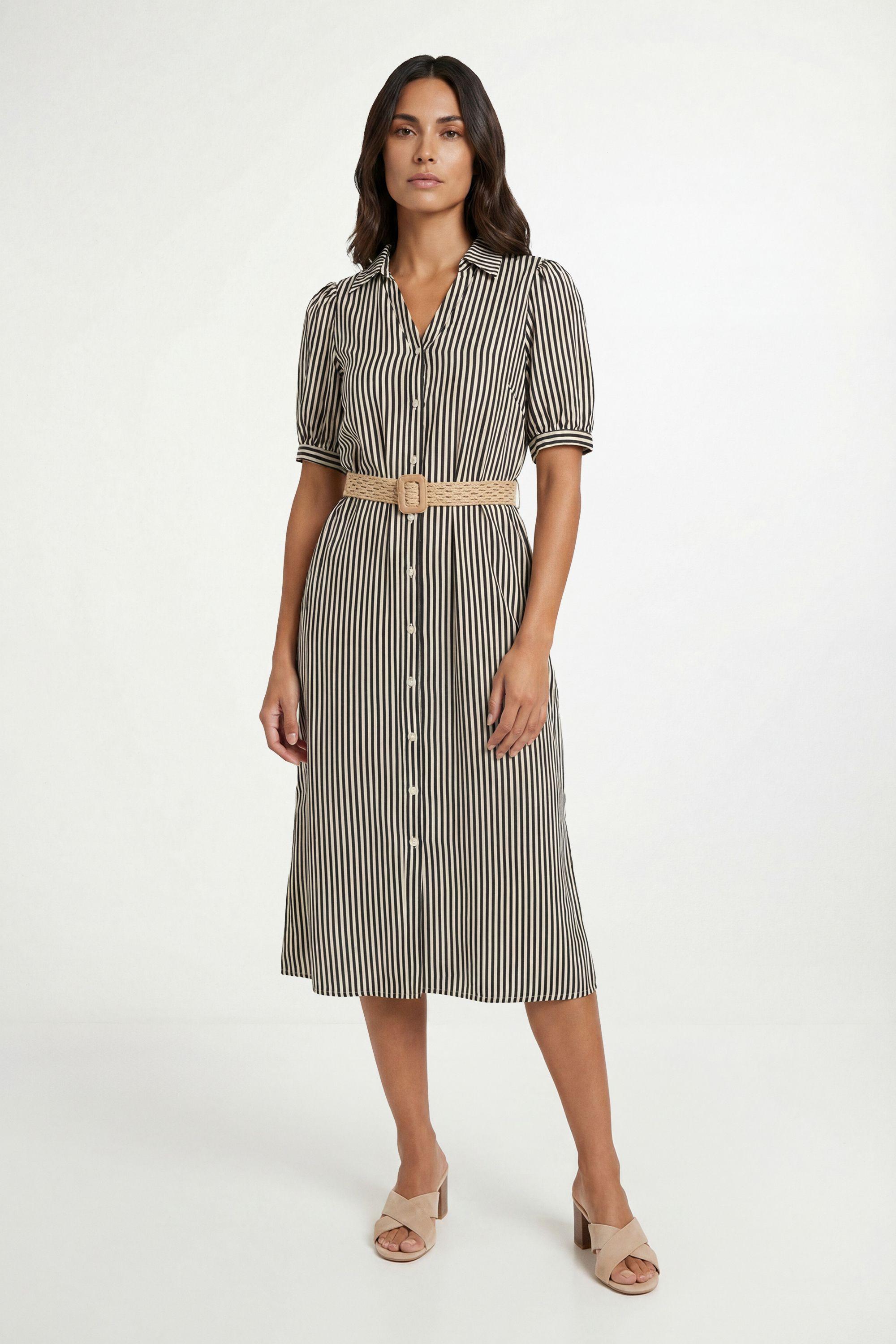 Summer Stripe Belted Midi Dress by WALLIS