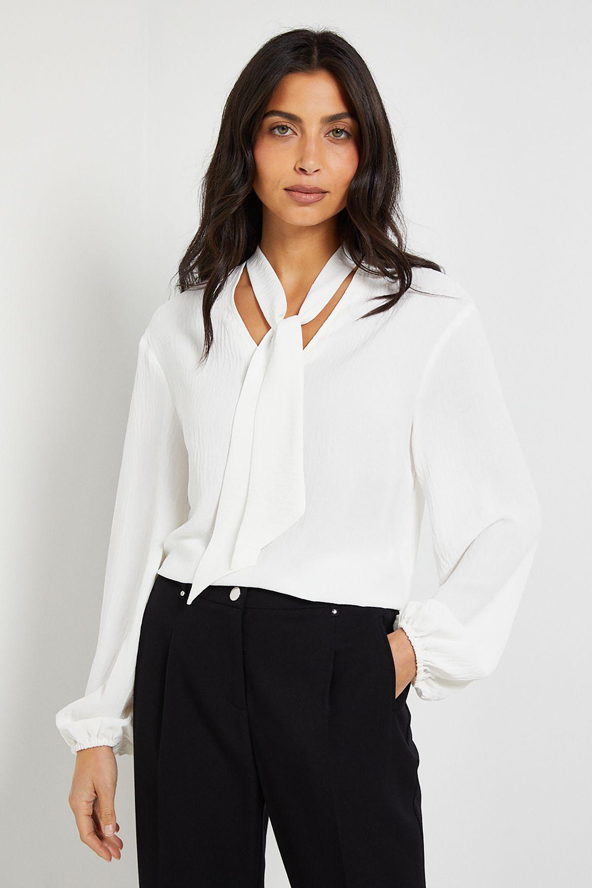 Tie Neck Woven Blouse by WALLIS