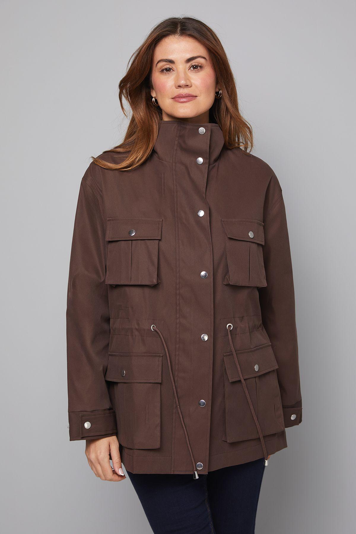 Utility Pocket Drawstring Coat by WALLIS
