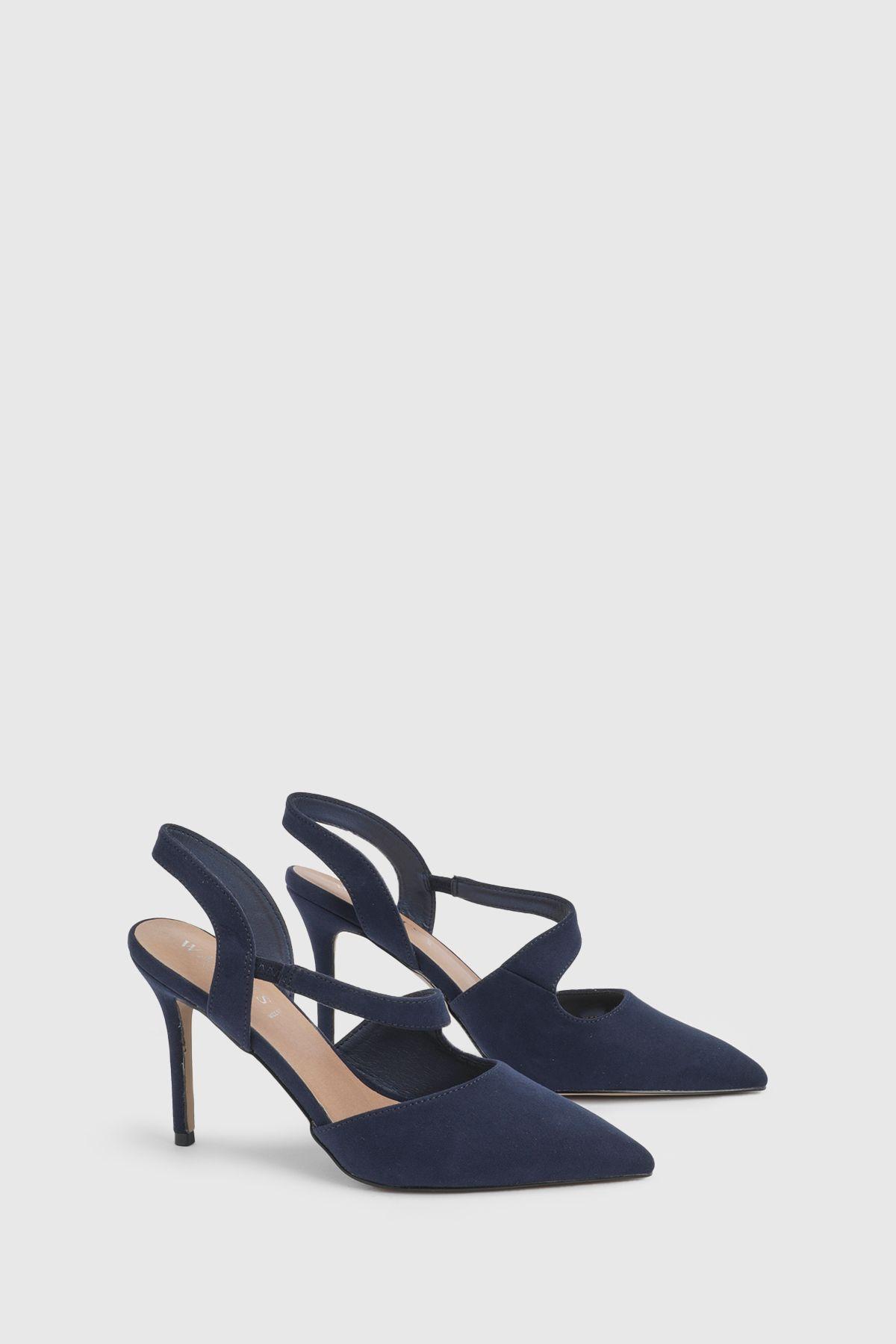Wide Fit Everly Asymmetric Pointed Stiletto High Heel Court Shoes by WALLIS