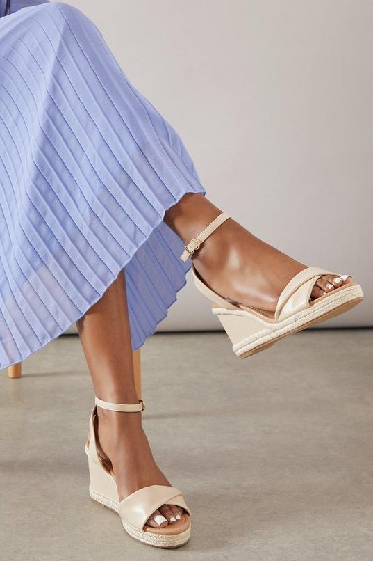 Wide Fit Richie Soft Twist Rope Detail Wedge Sandals by WALLIS