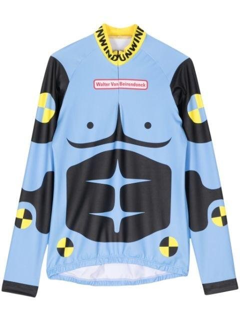 Dummy-print long-sleeve cycling top by WALTER VAN BEIRENDONCK