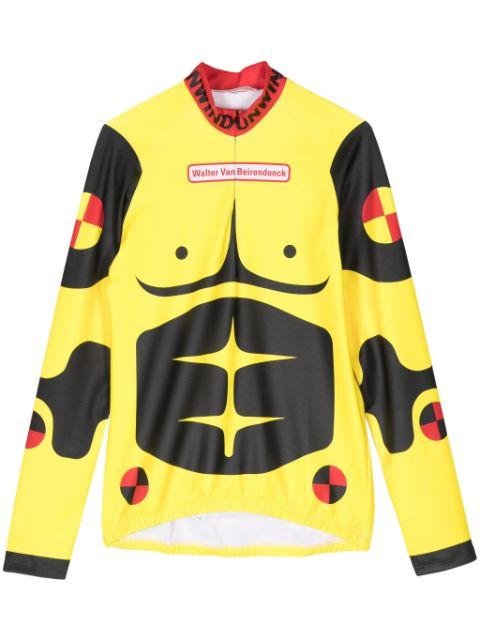 Dummy-print long-sleeve cycling top by WALTER VAN BEIRENDONCK