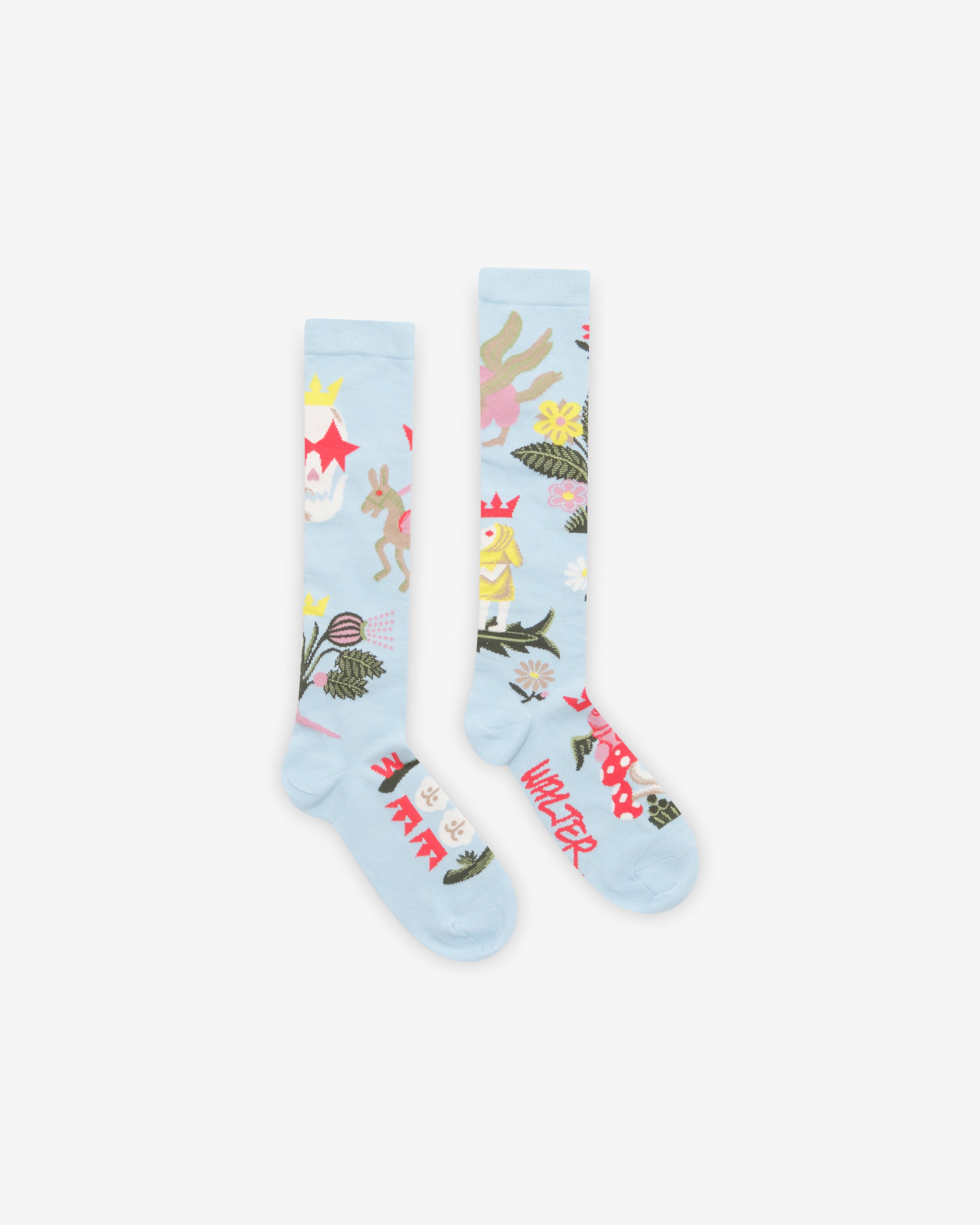 Walter Van Beirendonck - Men's Crown Socks - (Light Blue) by WALTER VAN BEIRENDONCK