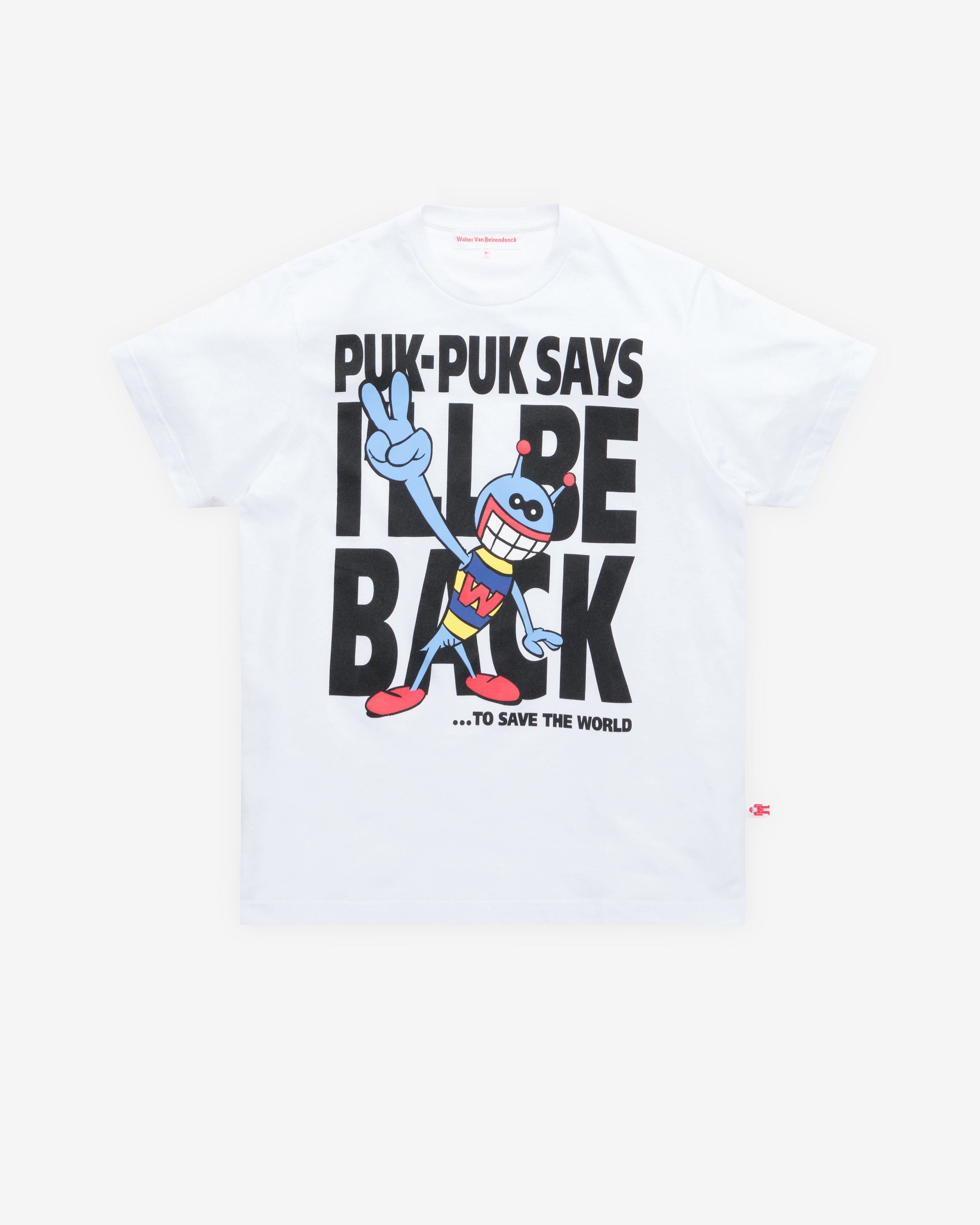 Walter Van Beirendonck - Men's Puk-Puk Says T-Shirt - (White) by WALTER VAN BEIRENDONCK