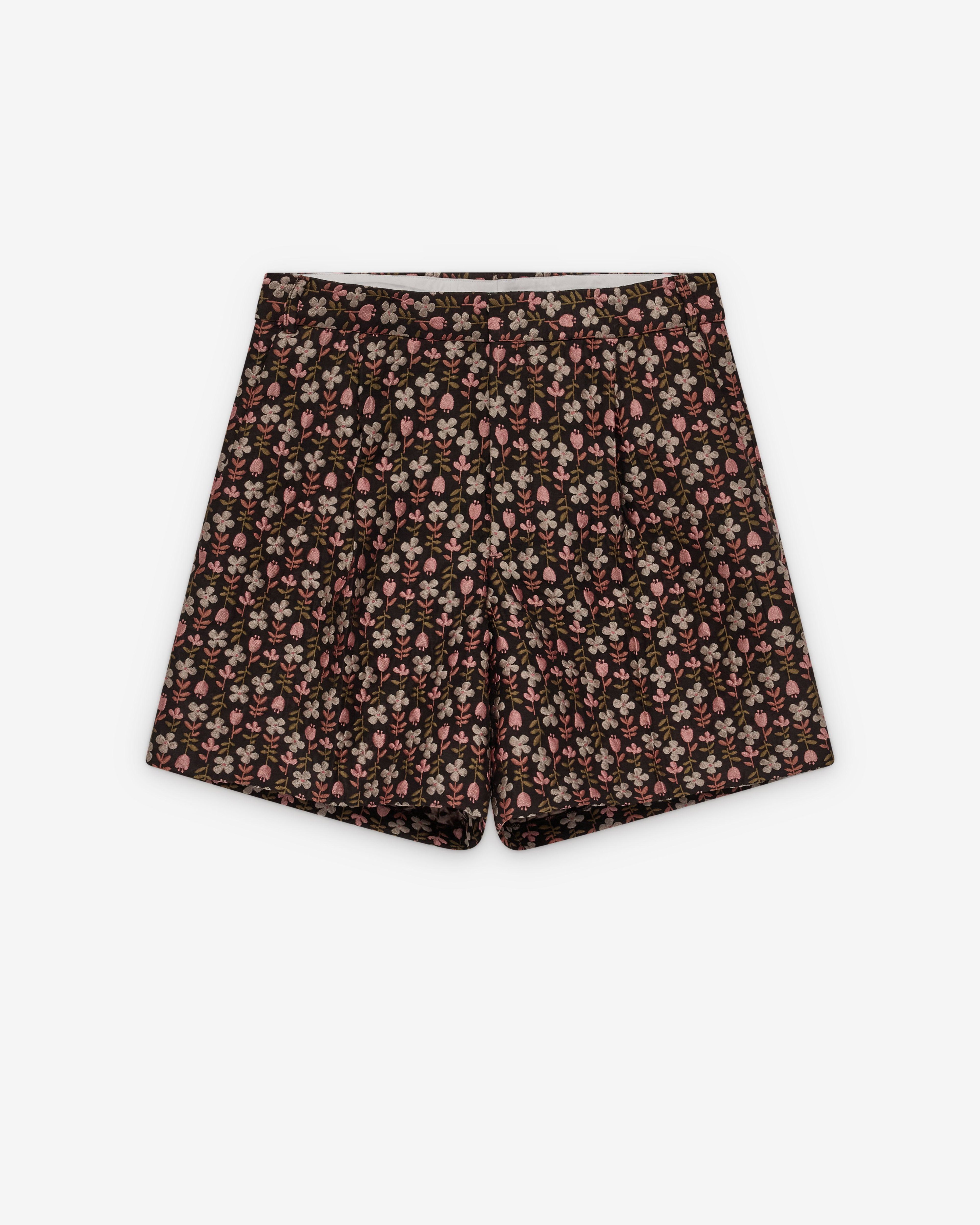 Walter Van Beirendonck - Men's Star Shorts - (Black/Floral) by WALTER VAN BEIRENDONCK