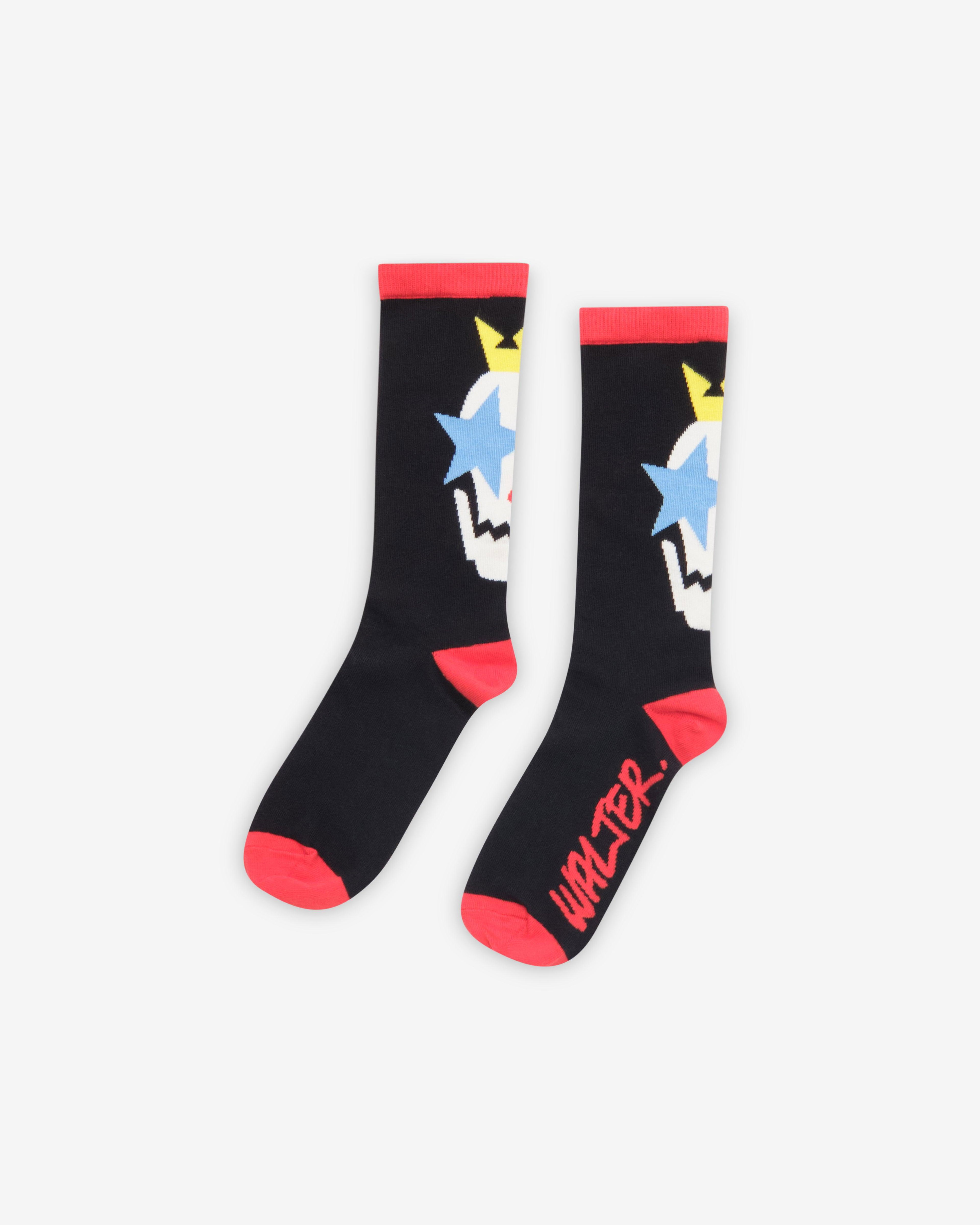Walter Van Beirendonck - Men's Starry Eyes Socks - (Black) by WALTER VAN BEIRENDONCK