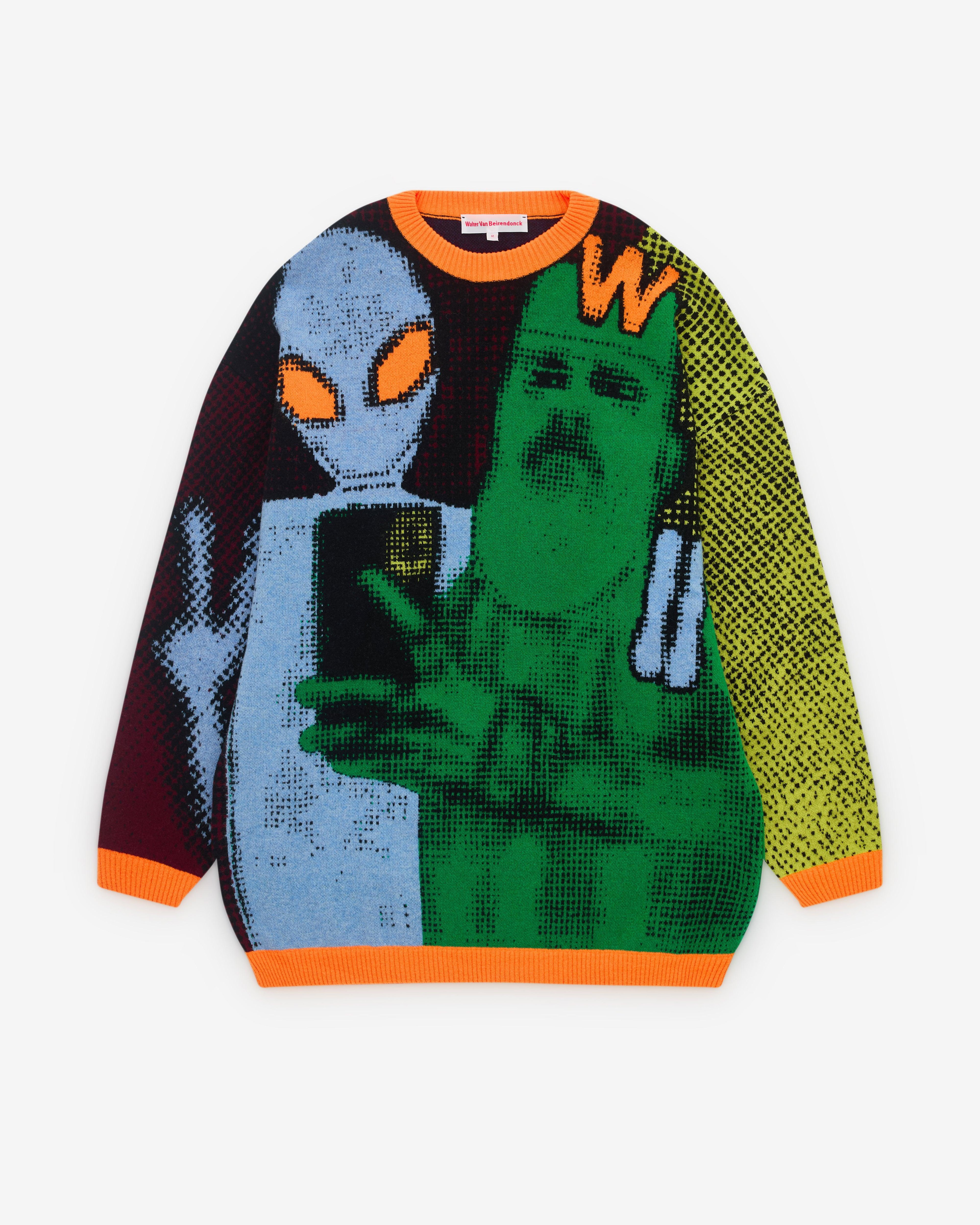 Walter Van Beirendonck - Men’s We Come In Peace Knit - (Multi) by WALTER VAN BEIRENDONCK