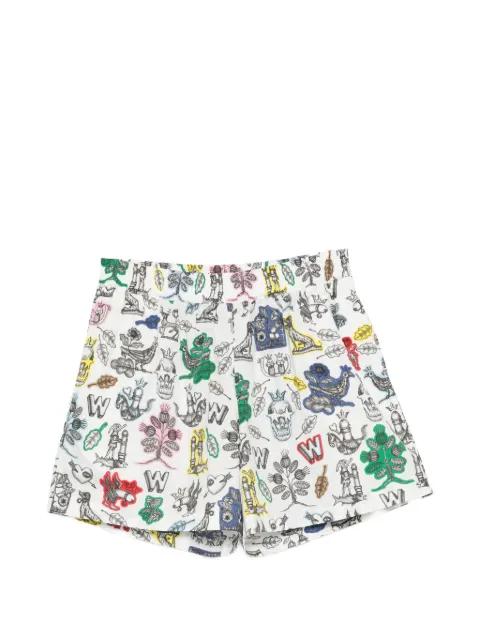 graphic-print shorts by WALTER VAN BEIRENDONCK