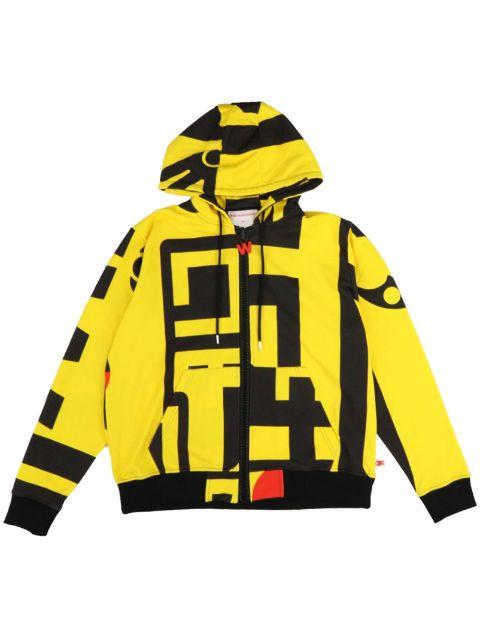 graphic-print zip-up hoodie by WALTER VAN BEIRENDONCK