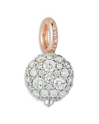 18K Rose & White Gold Diamond Chantecaille Small Pebble Charm Pendant by WALTERS FAITH