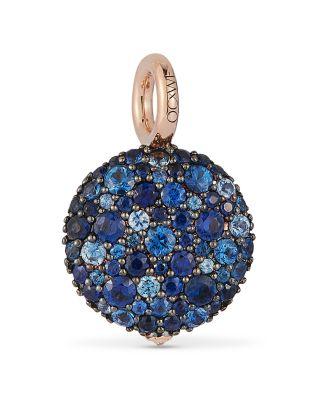 18K Yellow Gold Blue Sapphire OC X WF Medium Pebble Charm by WALTERS FAITH