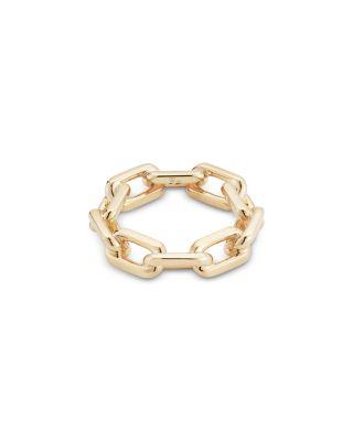 18K Yellow Gold Saxon Large Chain Link Ring by WALTERS FAITH