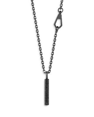 Grant 18K Black Gold Black Diamond Hexagon Bar Pendant by WALTERS FAITH