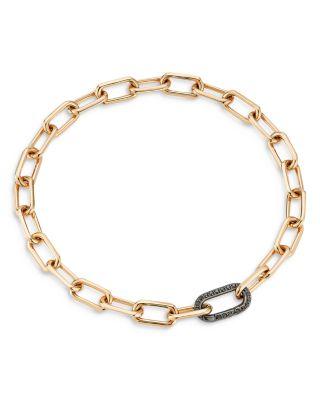 Men's 18K Black & Rose Gold Diamond Clasp Chain Link Bracelet by WALTERS FAITH