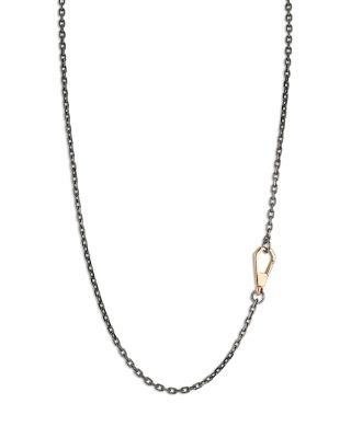 Sterling Silver & 18K Rose Gold Carrington Black Rhodium Chain Link Necklace by WALTERS FAITH