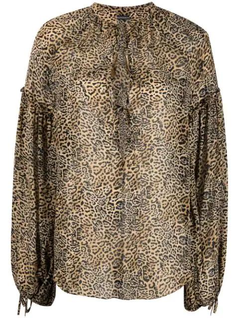 leopard print blouse by WANDERING