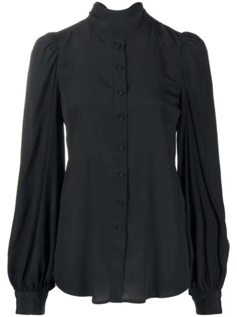 stand-up collar blouse by WANDERING