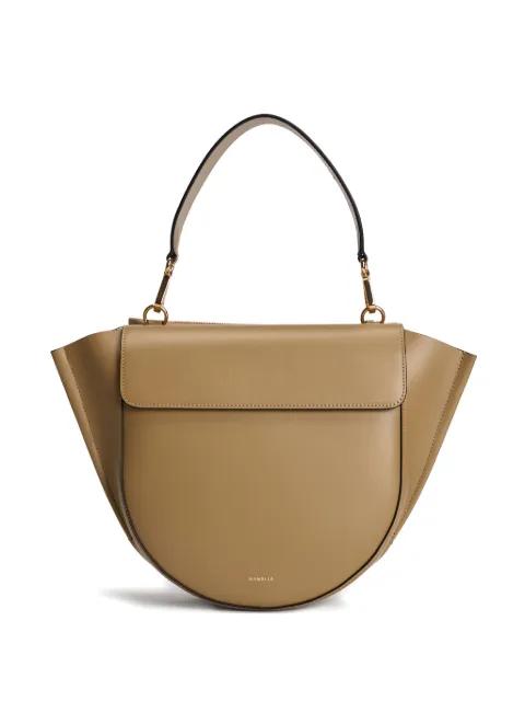 curved leather shoulder bag by WANDLER