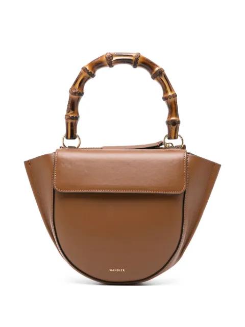 mini Hortensia bamboo-handle tote bag by WANDLER