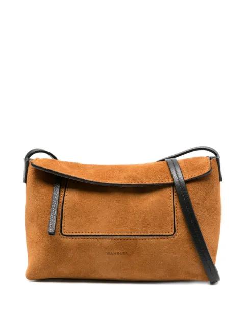 mini Penelope Slouch suede flap pocket bag by WANDLER