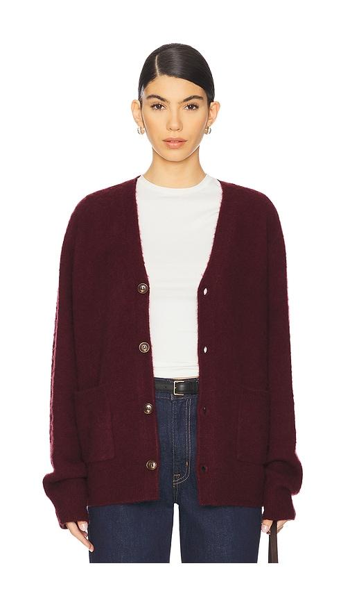 WAO Solid Brushed Cardigan in Red by WAO