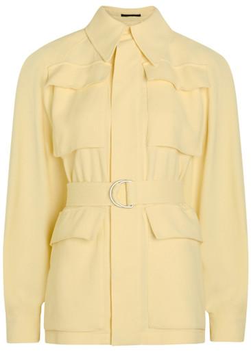 Belted crepe jacket by WARDROBE.NYC