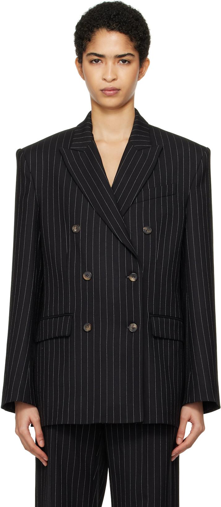 Black Double Breasted Blazer by WARDROBE.NYC