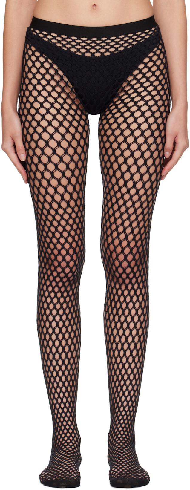 Black Web Tights by WARDROBE.NYC