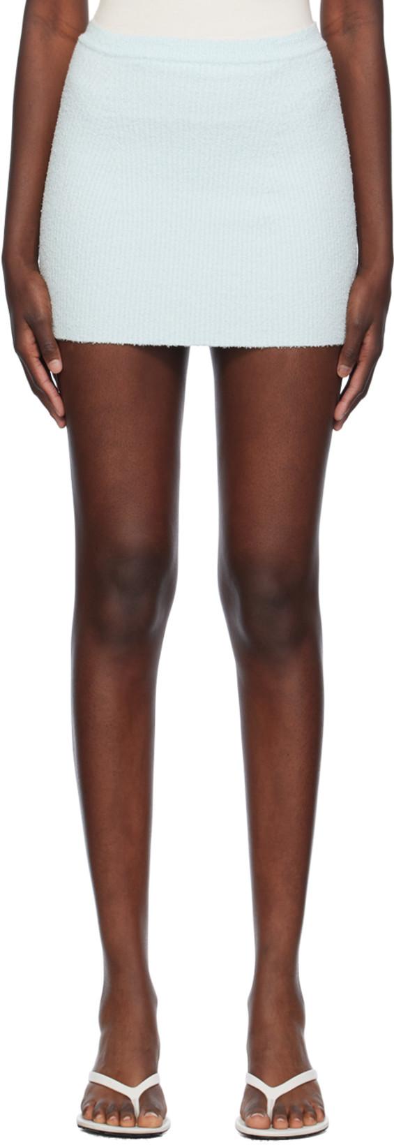 Blue Ribbed Miniskirt by WARDROBE.NYC
