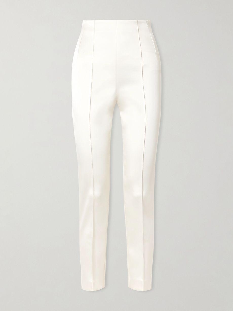 Recycled-satin crepe tapered pants by WARDROBE.NYC