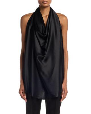 Silk Satin Halter Blouse by WARDROBE.NYC