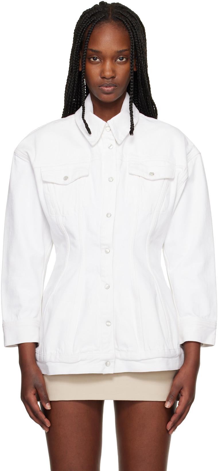 White Denim Contour Jacket by WARDROBE.NYC
