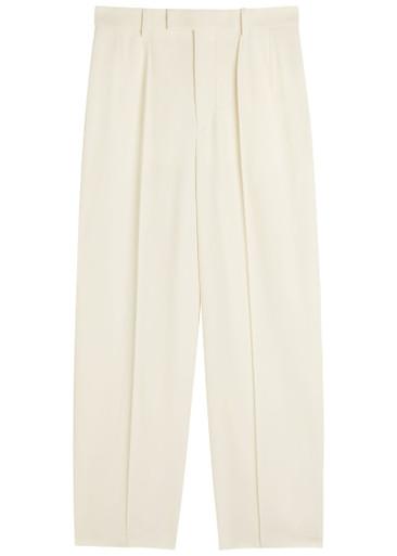 X RHW pintuck wool trousers by WARDROBE.NYC