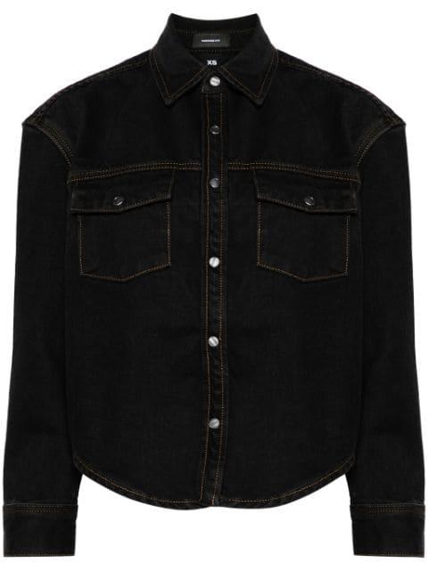 curved-hem denim jacket by WARDROBE.NYC