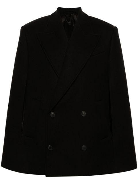 double-breasted wool cape by WARDROBE.NYC