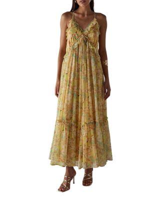 Chiffon Ruffle Strappy Floaty Maxi Dress by WAREHOUSE