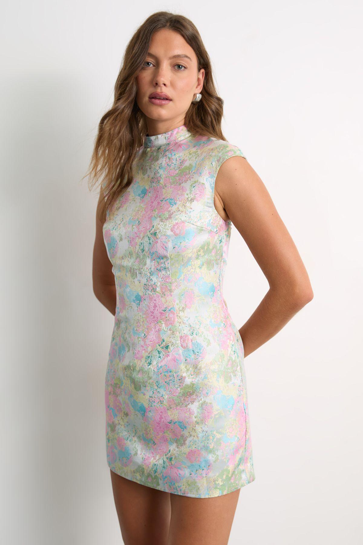 Jacquard Mini Dress by WAREHOUSE