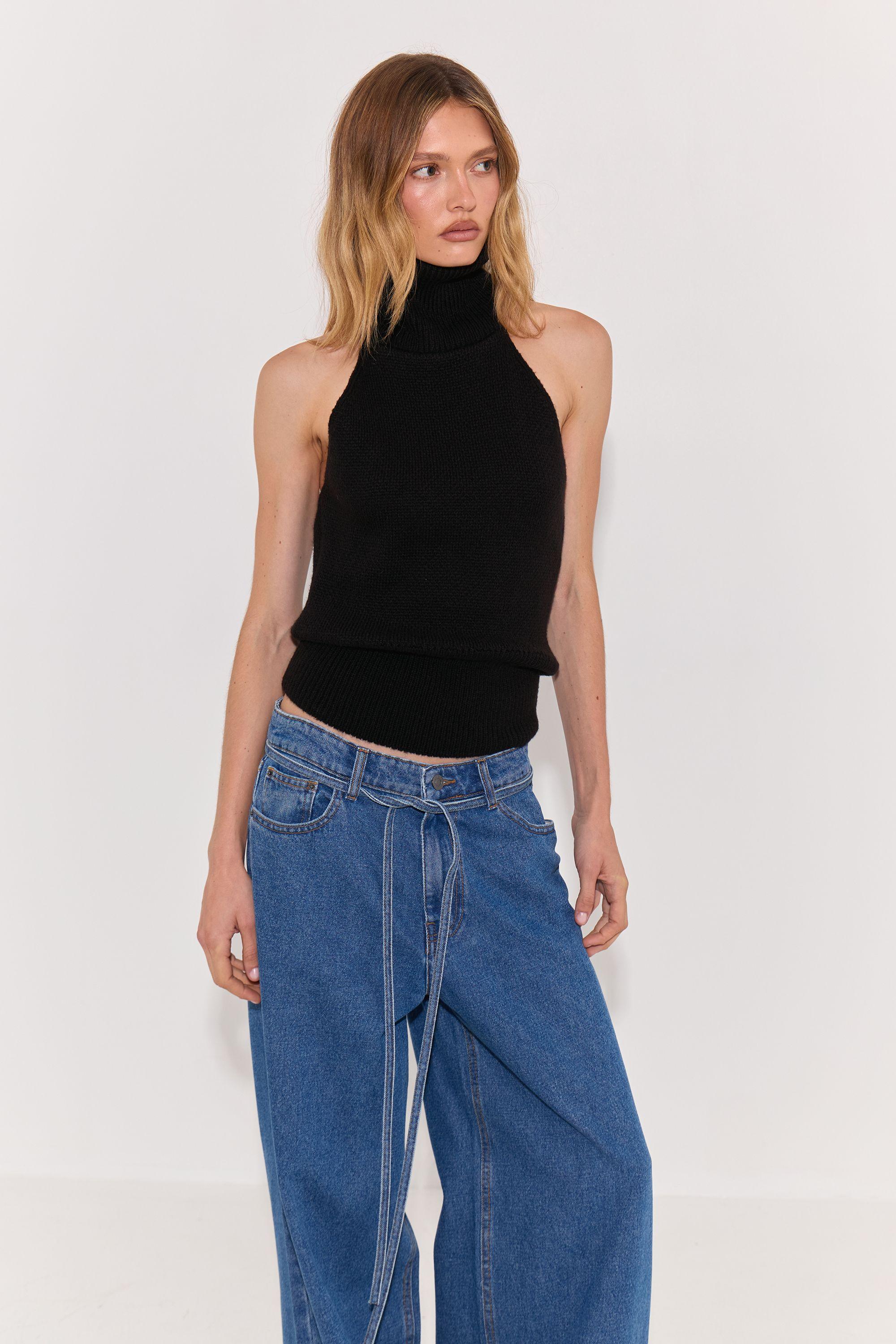Knitted Halter Tank by WAREHOUSE