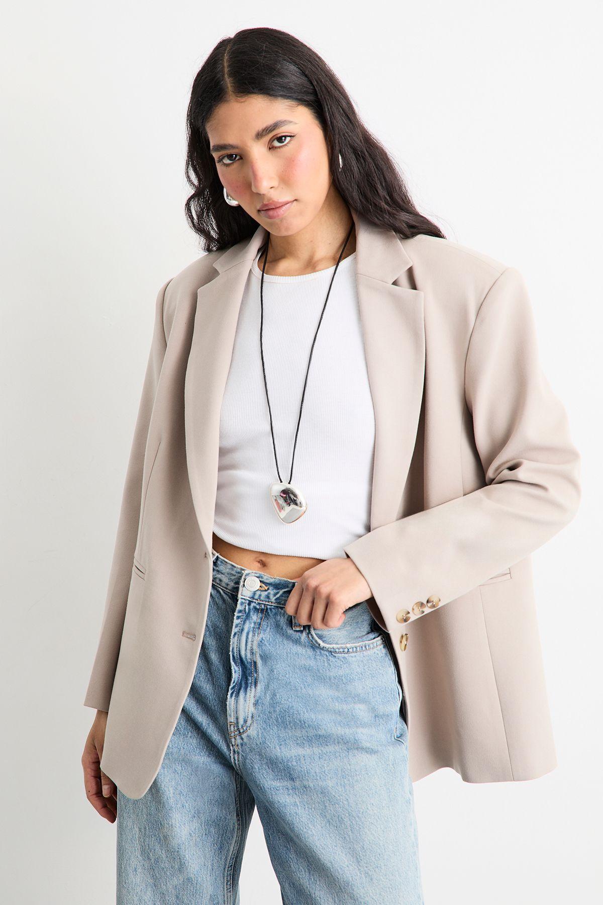 Oversized Single Breasted Blazer by WAREHOUSE